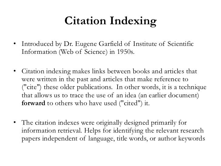 Citation indexing Citation indexing