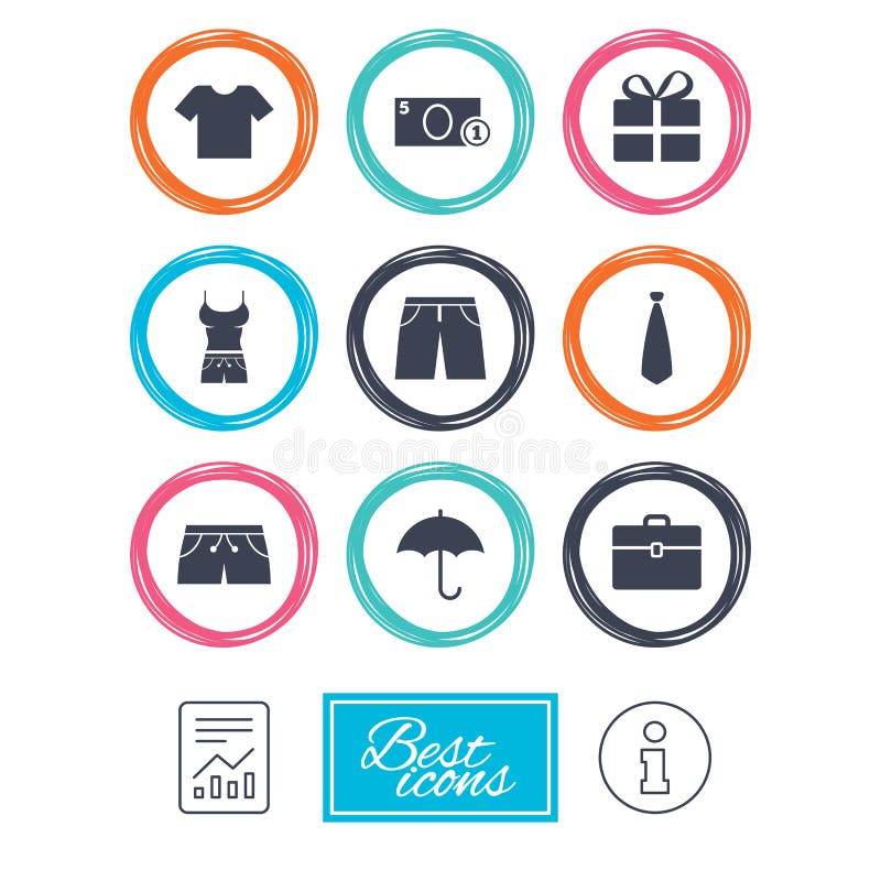 Clothing, Accessories Icons. Shopping Signs Stock Vector - Illustration ...