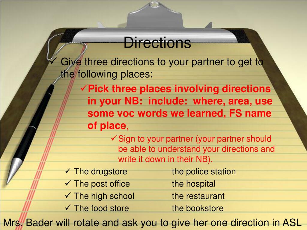 PPT - Unit 16 Giving Directions and Instructions ASL II PowerPoint ... PPT - Unit 16 Giving Directions and Instructions ASL II PowerPoint ...