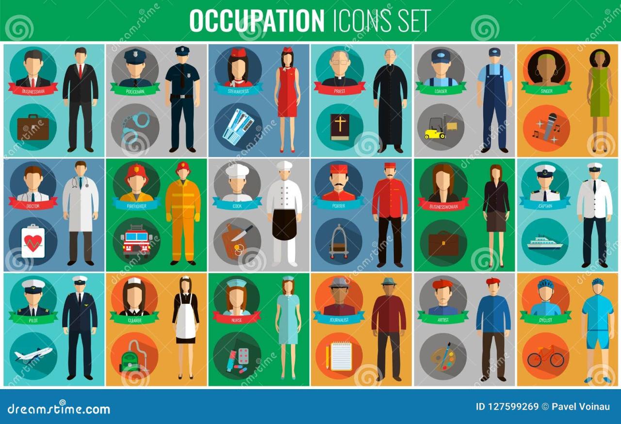 Set Different People Different Professions Standing Stock Photo ...