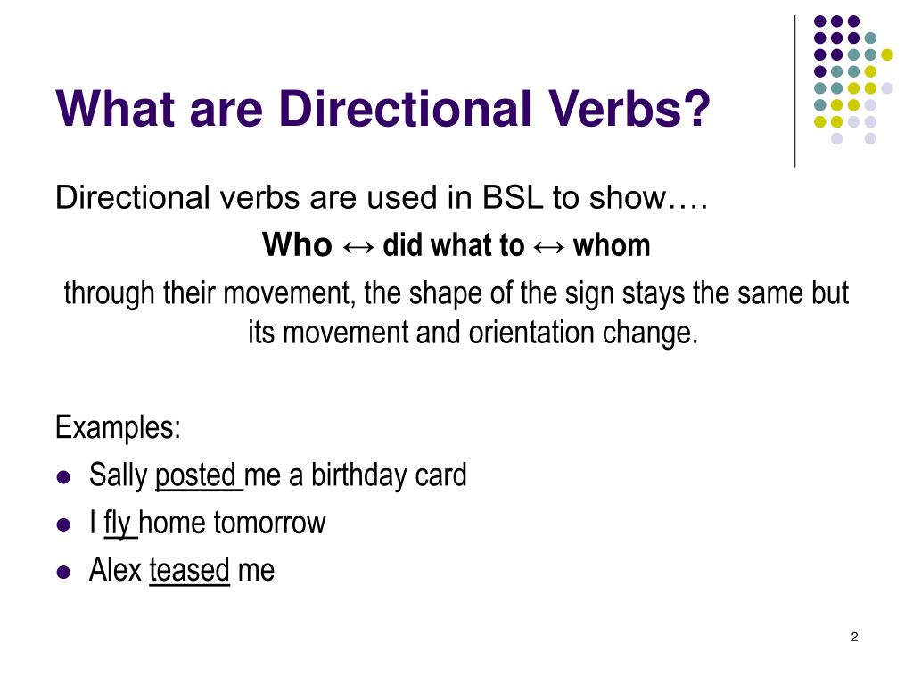 PPT - Directional Verbs PowerPoint Presentation, free download - ID:6086795 PPT - Directional Verbs PowerPoint Presentation, free download - ID:6086795